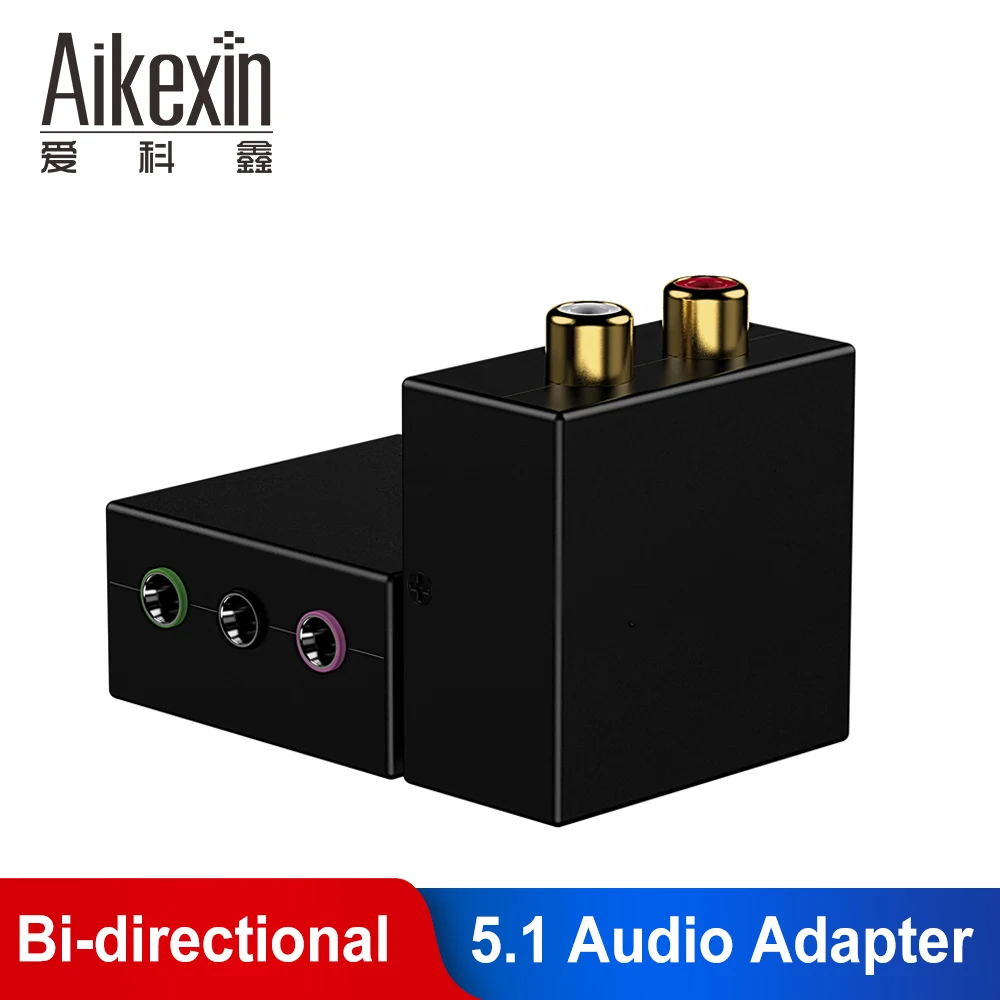 Aikexin 5 1 Game Console Adapter RCA R L To 1 8 3x 3 5mm Jack Audio