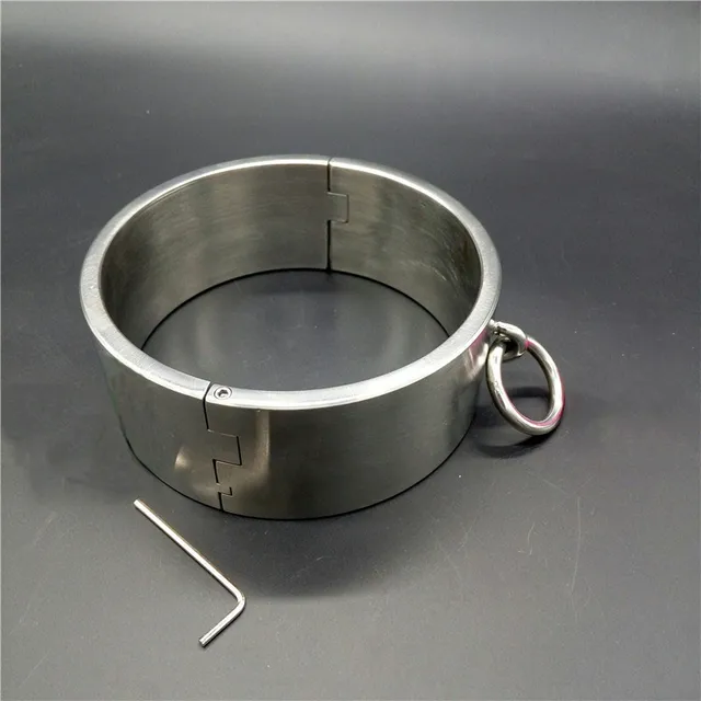 Top Stainless Steel 6cm High Heavy Bdsm Collar Slave Restraints Metal