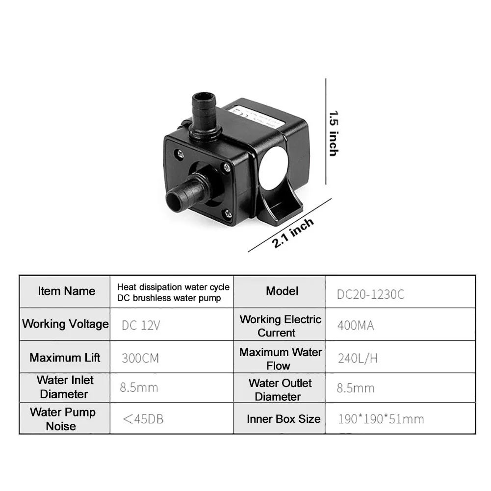 Ультра тихий DC 12 V 4 2 W 240L/H водонепроницаемый Бесщеточный Мини погружной водяной