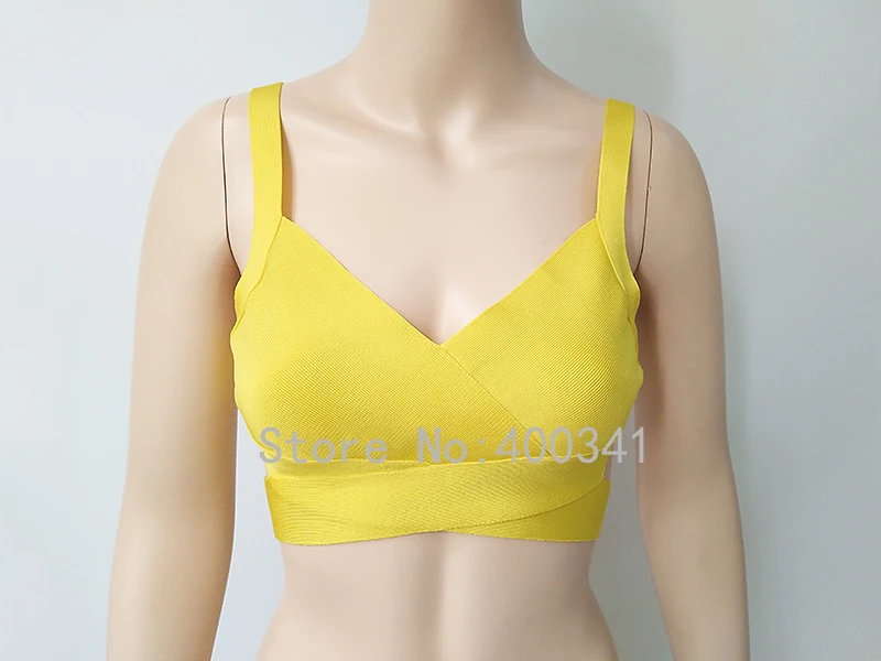2019 new arrivals womens elastic bandage crop top spaghetti strap busty solid candy color v-neck hot sale  EV1529