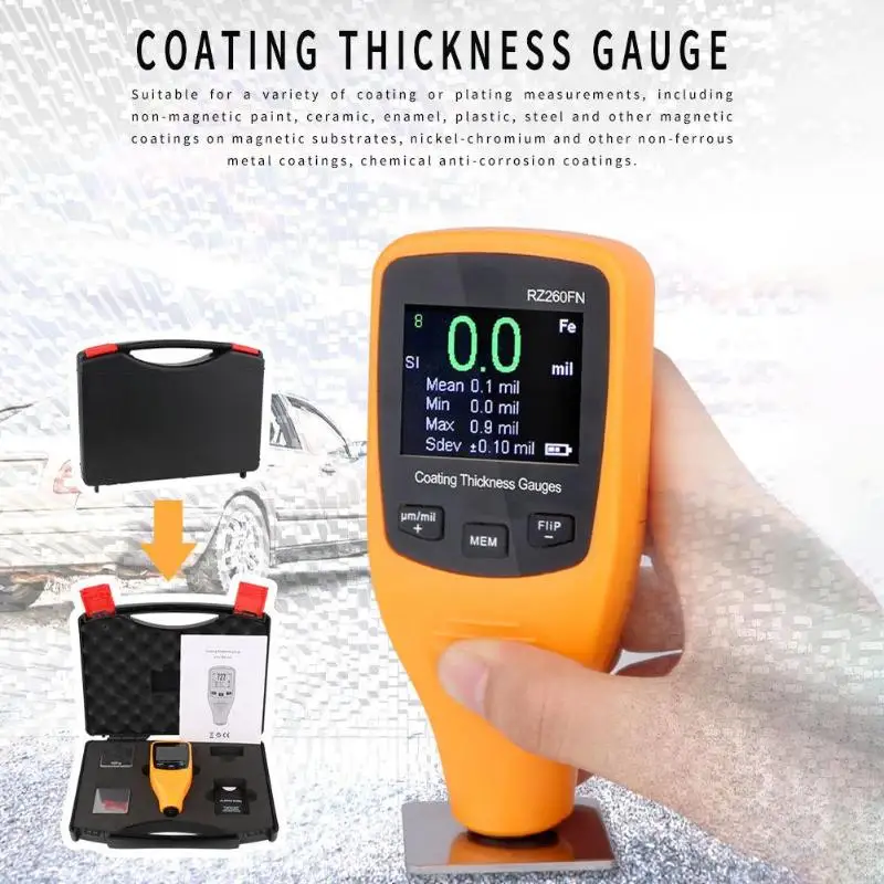 

50mil 1250um Auto Coating Thickness Gauge Car Paint Meter Car Body Tester