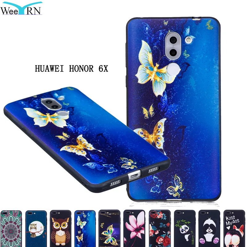 

Huawei honor 6x Luxury case cover back Huawei honor 6x case premium Cartoon Soft Silicone TPU honor6x ultra thin 5.5 Funda Capa
