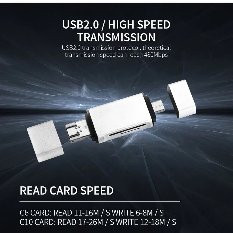Старший Алюминий сплав OTG адаптер 3 в 1 Micro USB/Тип C/Reader USB карты TF/SD /Micro SD Plug & Play PC Card разъем расширения