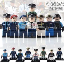 DR. TONG 80 шт./лот, фигурки спецназа, морской корпус, полицейский, белый, синий, пальто, строительные блоки, Детские Подарочные игрушки, PG8062