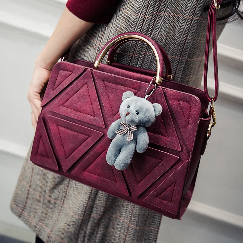 2016 New High Quality Winter Womens Tote Handbag Splice Shoulder Bags Lady Patchwork Shopping Bags Fashion Messenger Bag