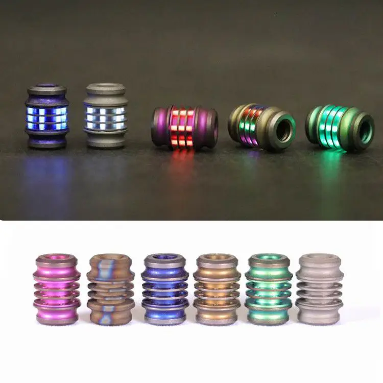 

TC4 Titanium Knife Tools Paracord Beads Ti Fob Charms Pendant Metal Parachute Cord Lanyard Bead Mens Bracelet DIY Accessories