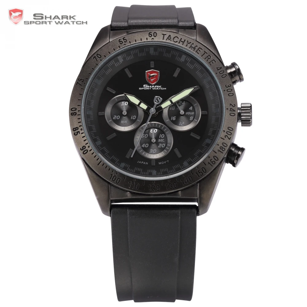 Shark Sport Watch Mens Stainless Steel Relogio Masculino Black 3ATM