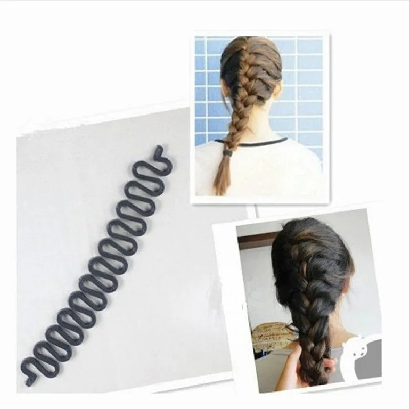 

French Style 2PS Black Braider Hair Braiding Fish Bond Waves Roller With Hair Twist Styling Bun Maker Tress Barrette Magic Tool