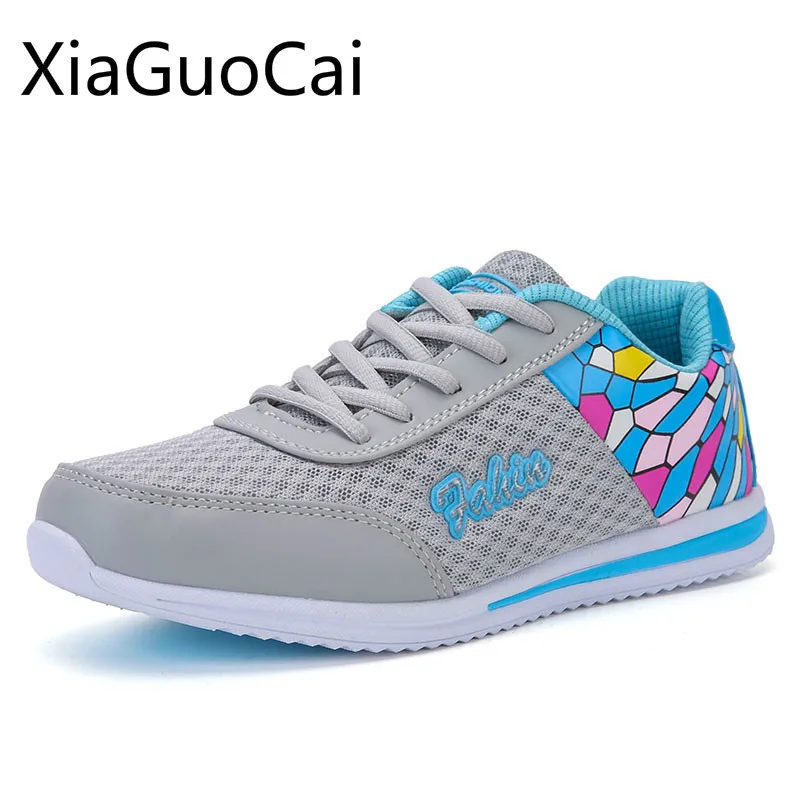2018 New Spring Women Mesh Running Shoes for Breathable Network Soft Sole Light Outdoor Flat Sneakers | Спорт и развлечения