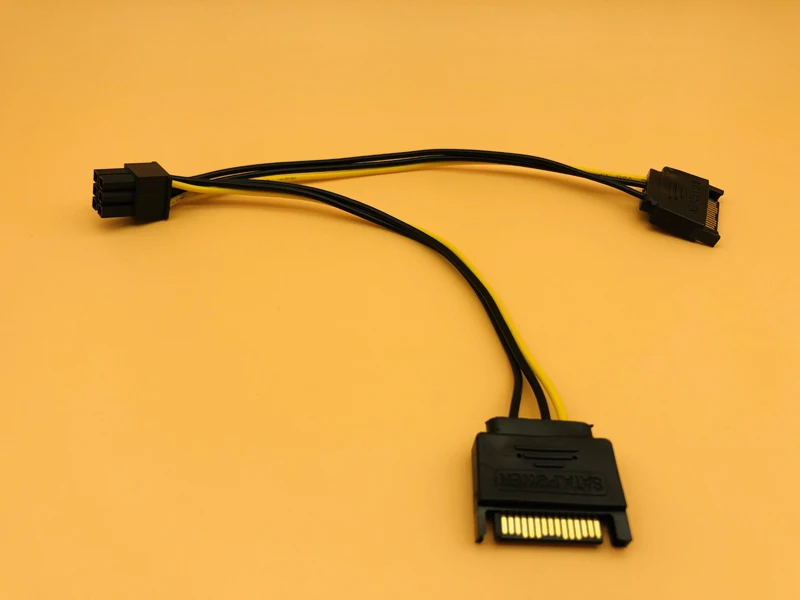 Dual SATA 15Pin Male to 6pin PCI-E PCIe PCI Express Graphics Video Display Card Dual SATA to 6pin Power Cable for ETH BTC Mining