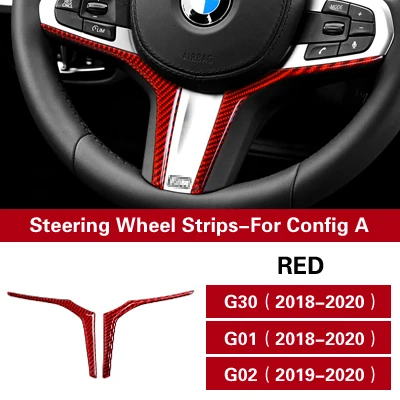 TPIC внутренняя отделка из углеродного волокна накладка на руль автомобиля Стайлинг для BMW G01 G02 G30 X3 X4 5 серии аксессуары - Название цвета: Red