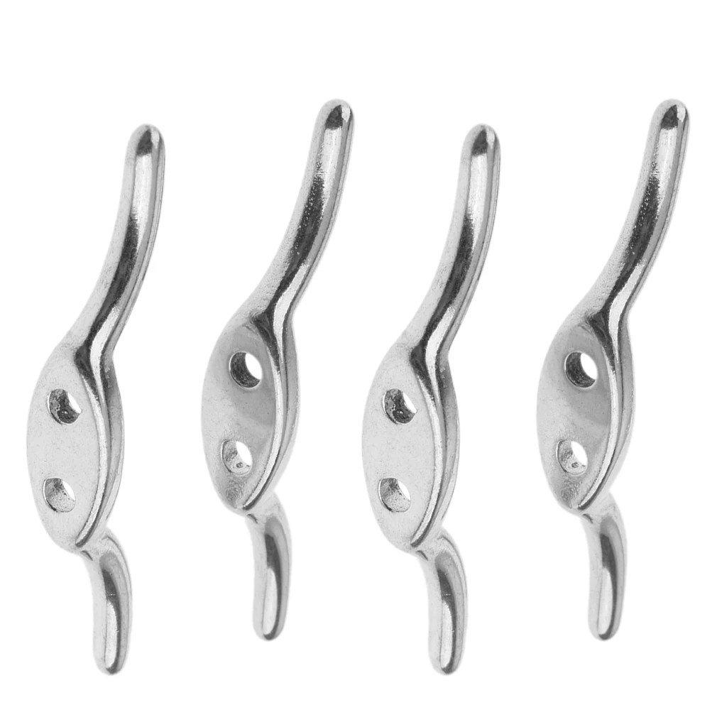 

4Pcs Stainless Steel Rope Cleat Deck Mooring Marine Line Flag Anchor 67mm