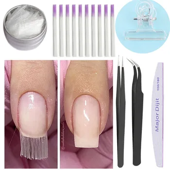

Fiberglass Nail Extension Glass set Fibernails Fiber Nail Silk Extension Repair Set Nail Form Acrylic Tips False Nail