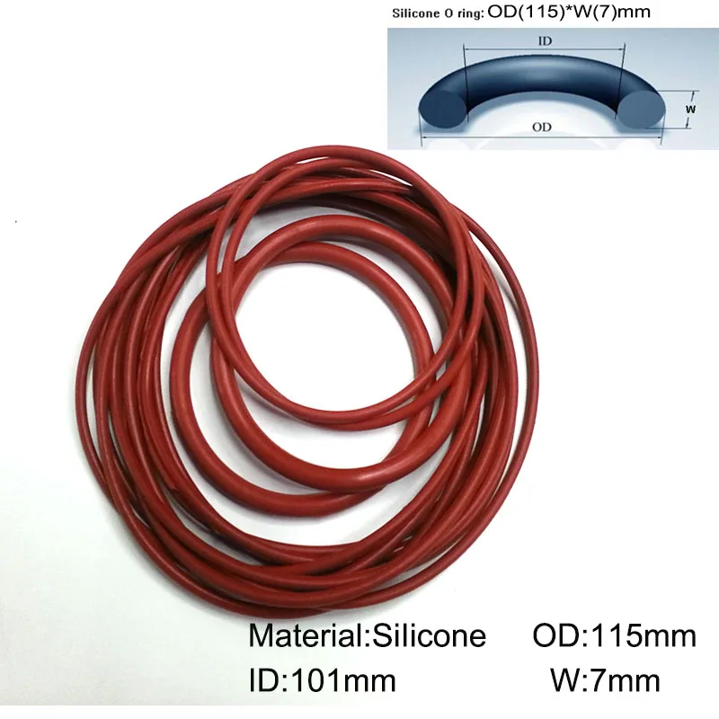 

20piece/115*101*7mm/ 117*103*7mm/120*106*7mm/123*109*7mm Silicone o-ring dichtung Red Gasket of motorcycle part/Edible silicone