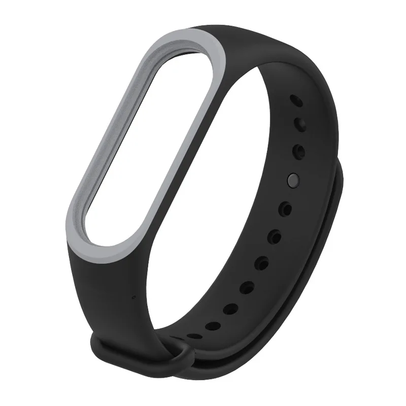 Black Gray NIYOQUE для Xiaomi mi Band3 красочные силиконовый ремешок на руку браслет ремешок для сяо mi Группа 3 mi Группа - Цвет: Black Gray
