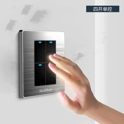 

2017 Hot Selling UK Standard 4 gang 1 Way Luxury LED Light Switch Push Button Wall Switches Interruptor Pared 10A AC 110~250V