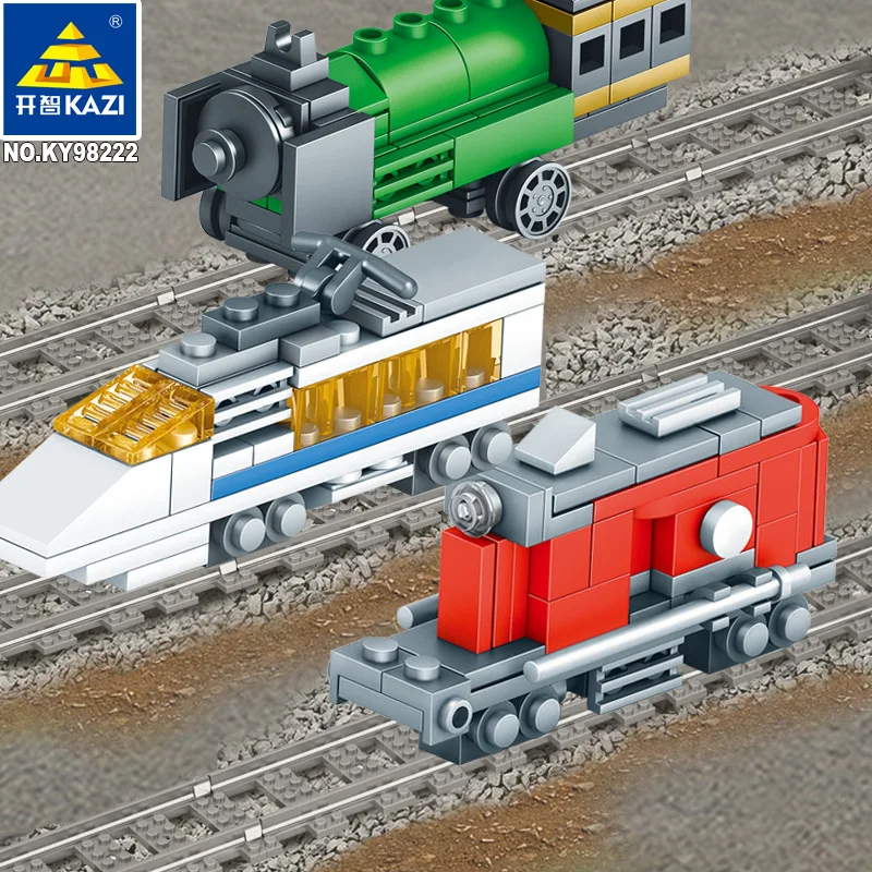 

Kazi 98222 Creative Train Building Blocks Model Assembled Educational Vehicle Bricks Set Enlighten Gift Toys for children