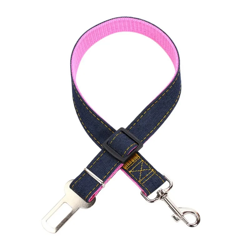 Dog Pets Car Safety Seat Belt Harness Restraint Lead Adjustable Travel Clip - Цвет: Красный