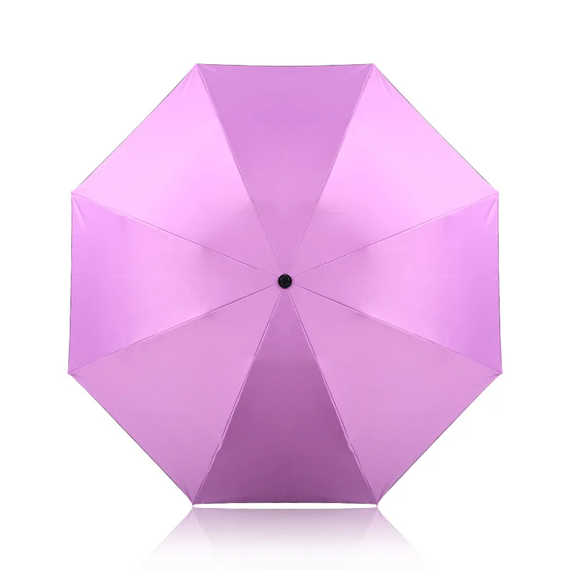 Зонт от дождя с обратным ходом, Женский автоматический зонт с черным покрытием, защита от ультрафиолета, женский зонт для мужчин, 3 складной солнечный автоматический деловой зонт - Цвет: purple