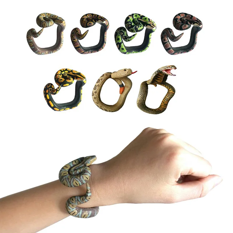 

Simulation Snake Resin Bracelet Fake Snake Novelty Toys Scary Rattlesnake Cobra Horror Funny Birthday Party Toy Joke Prank Gift