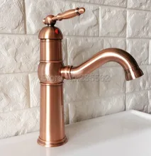 Antique Red Copper Bathroom Basin Faucet Swivel Spout Sink Mixer Tap Single Handle Faucets Single Hole Deck Mounted lnf389 Antique Red Copper Bathroom Basin Faucet Swivel Spout Sink Mixer Tap Single Handle Faucets Single Hole Deck Mounted lnf389
