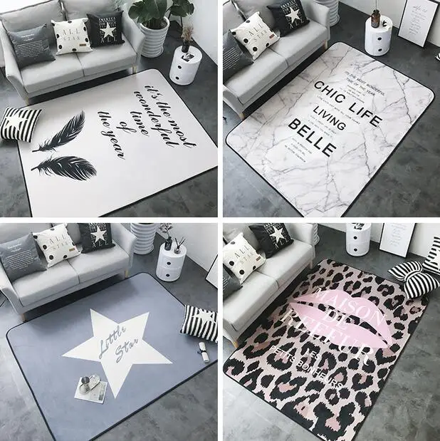 150x190 см INS большие супер мягкие фланелевые нордические ковры 15 мм утолщенный ковер для гостиной tapis игровой коврик нескользящий ковер одеяло