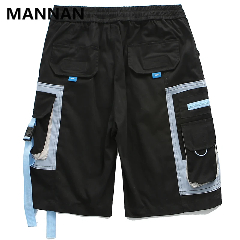 Мужские шорты MANNAN повседневные Хип-хоп карманные уличные свободные мужские шорты Карго летние модные высокие уличные Бермуды