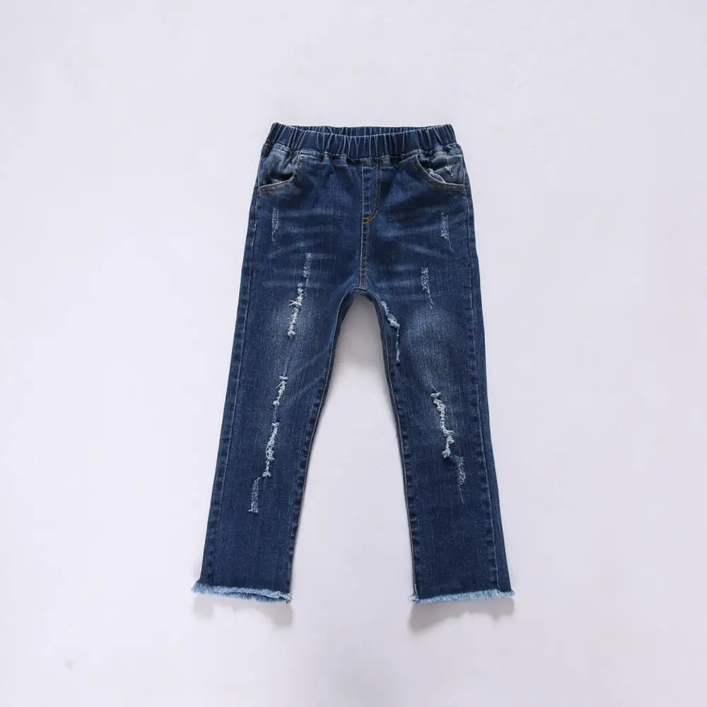 

2017 spring new Europe and the USA male and female straight stretch jeans Slim children's trousers in children's wild tide pants