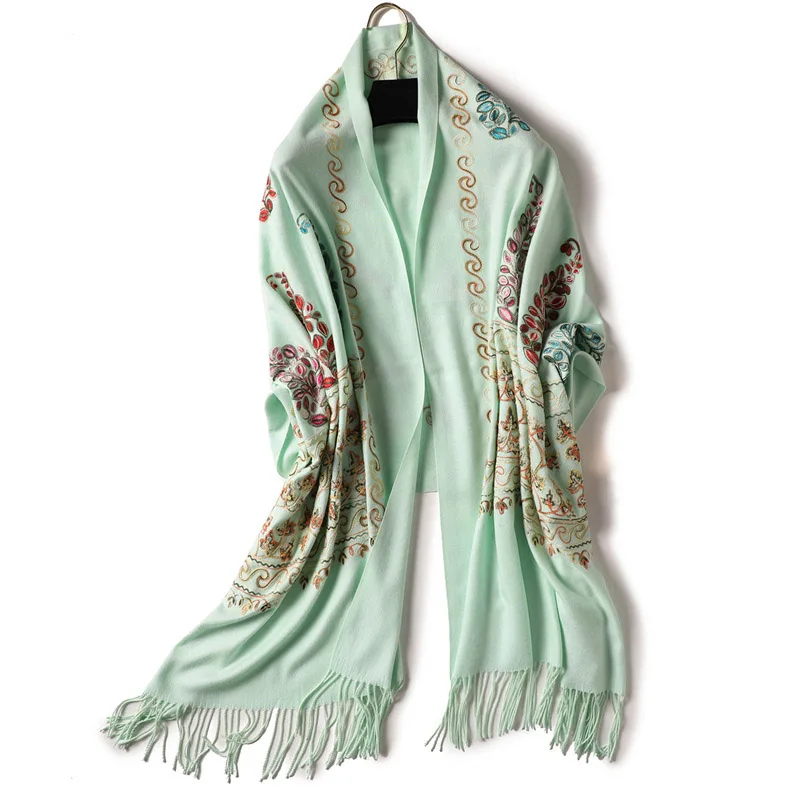 RUNMEIFA Модные женские вышитые шали из искусственного кашемира зимние теплые fulards Femme мягкая элегантная шаль женские шарфы - Цвет: 5
