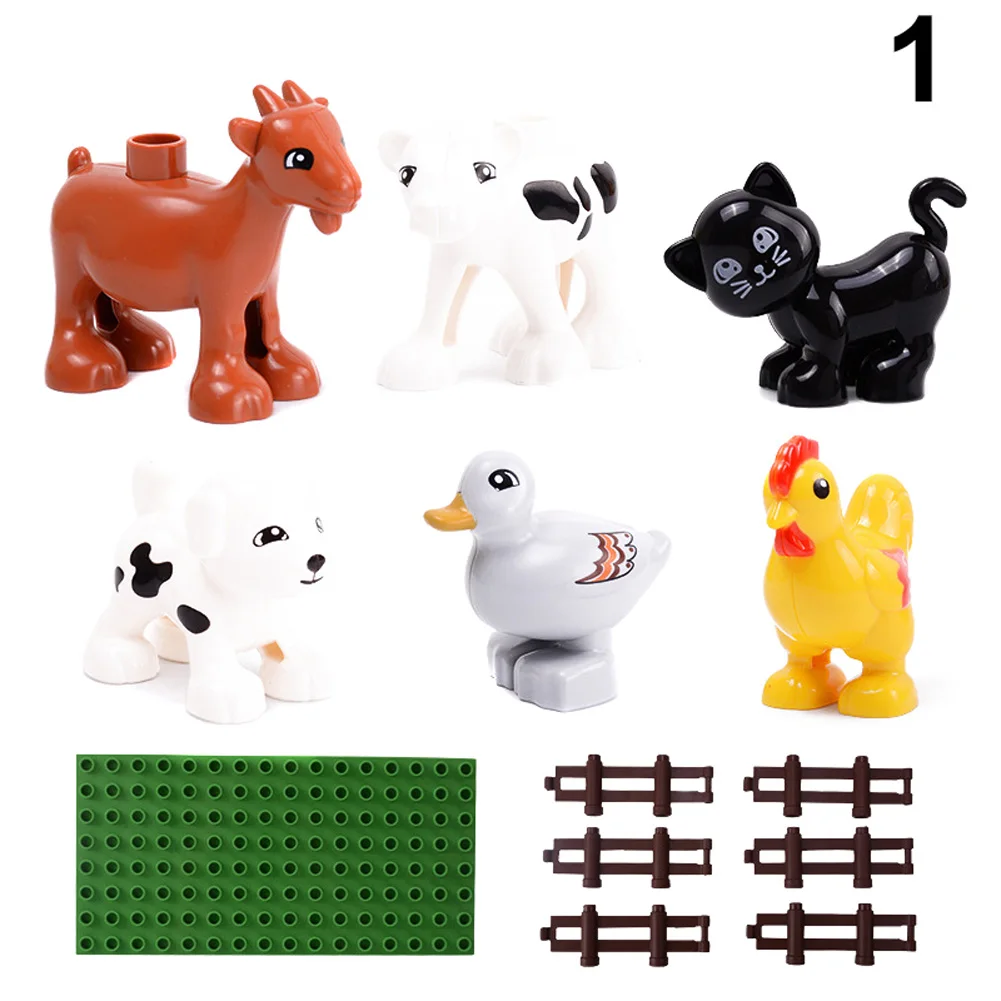 Детские модели животных, набор строительных блоков, совместимые игрушки-головоломки для раннего образования YJS, Прямая поставка - Цвет: 1