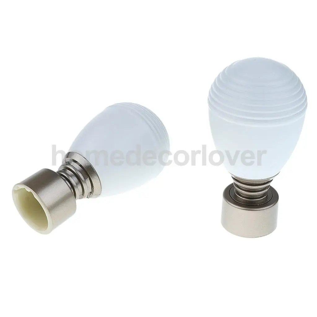 2PCS Window Curtain Drapery Rod/Pole End Cap Rod Head Cap for Curtain Poles with 28mm Inner Dia	