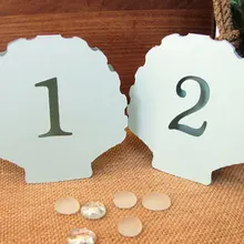 Пользовательские оболочки пляжные свадебные настольные номера таблички для вина стекло эскорт день рождения помолвка пустые карточки с именем