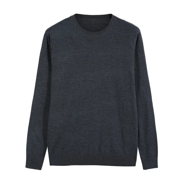 10 цветов Для мужчин для отдыха, что вязаный свитер Весна и осень Для мужчин, Детские одноцветные Круглый воротник пуловер Для мужчин, высокое качество, свитер - Цвет: Dark gray