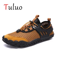 TULUO/Летняя мужская водонепроницаемая обувь унисекс; Мужская акваобувь уличная пляжная обувь с сеткой; сандалии для плавания; теннисные кроссовки