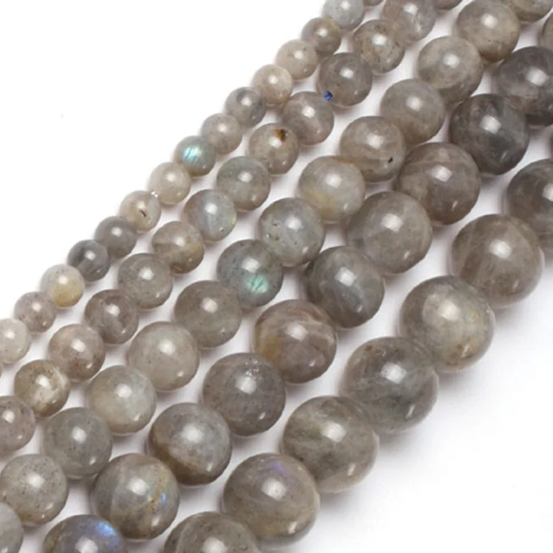 

Gem-inside Natural Round Tiny Small Spacer Seed Labradorite Stone Beads For Jewelry Making 6-16mm 15inches DIY Jewellery