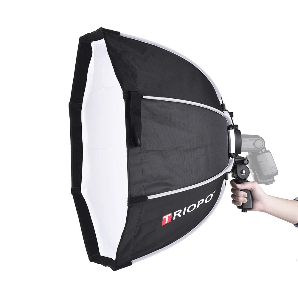 ANDOER Triopo 65cm Plegable 8 polos Octagon Softbox con mango de paño suave para