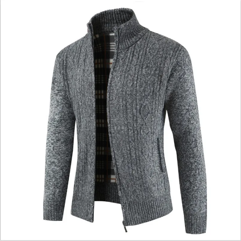 

2018new Autumn Winter Men's SweaterCoat Faux Fur Wool Sweater Jackets Men Zipper Knitted Thick Coat Casual Knitwear Streetwear