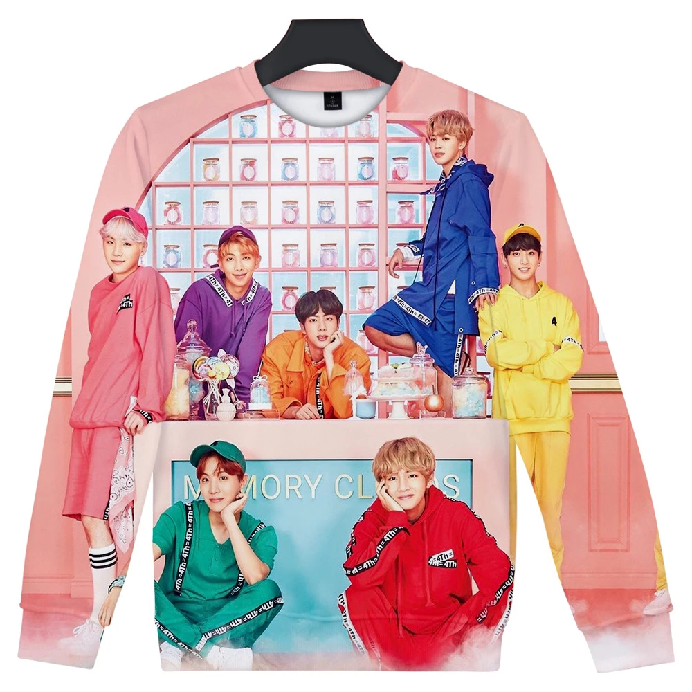 

BF Drop shopping 2019 New kpop JIMIN SUGA 3D Round neck sweatshirt Men/Women spring Casual Harajuku O-neck Clothes Plus Size