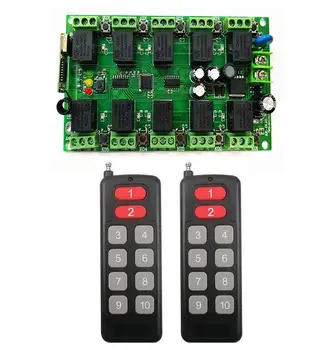 

Individual learning code DC12V 10A 10CH Wireless Remote Control Switch System Receiver Transmitters Control Garage Door led