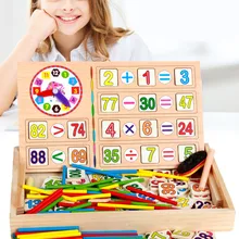 Дети Обучающие деревянные игрушки Понимание цифровой арифметический время цвет подсчет математики наборы удочек ребенок ученик обучающая игрушка