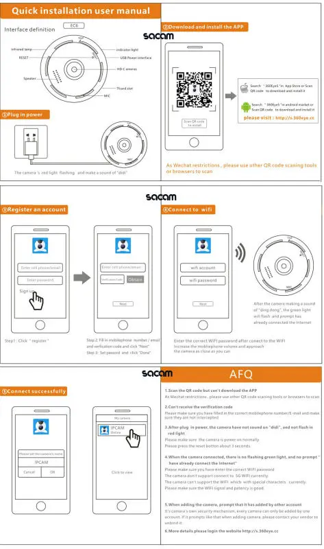 360 eye ip camera installatioin