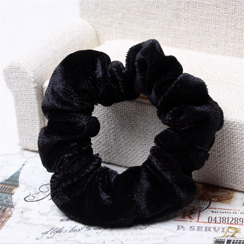 10 Pcs/Pack Women Velvet Hairband Donut Elastic Ponytail Holder Hair Flannel Headwear Useful Scrunchy Rope Hot |