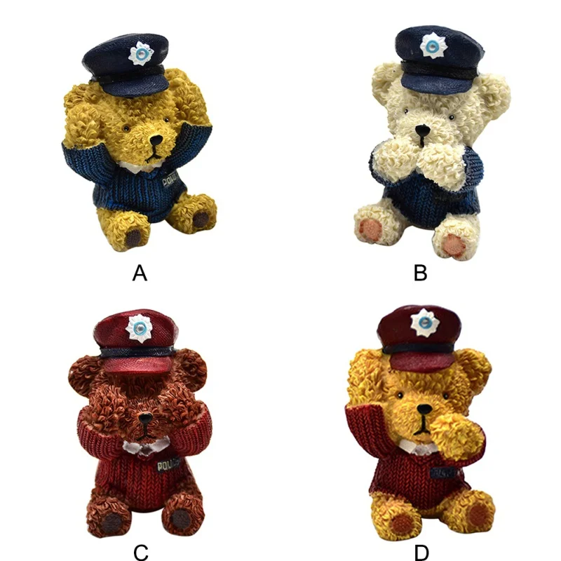 New Cute 3D Three-Dimensional Small Bear Police Styling Fondant Cake Silicone Mold