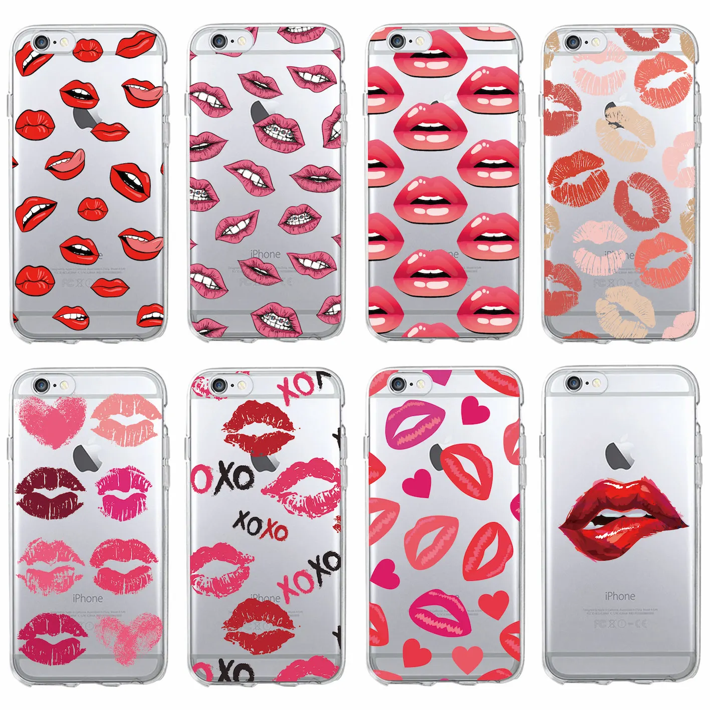 

For iPhone 11 Pro 7 7Plus 6S 5 8 8Plus X XS Max Sexy Lips Call Me Lipprint Hickey Lipstick Soft Clear Phone Case Coque Fundas