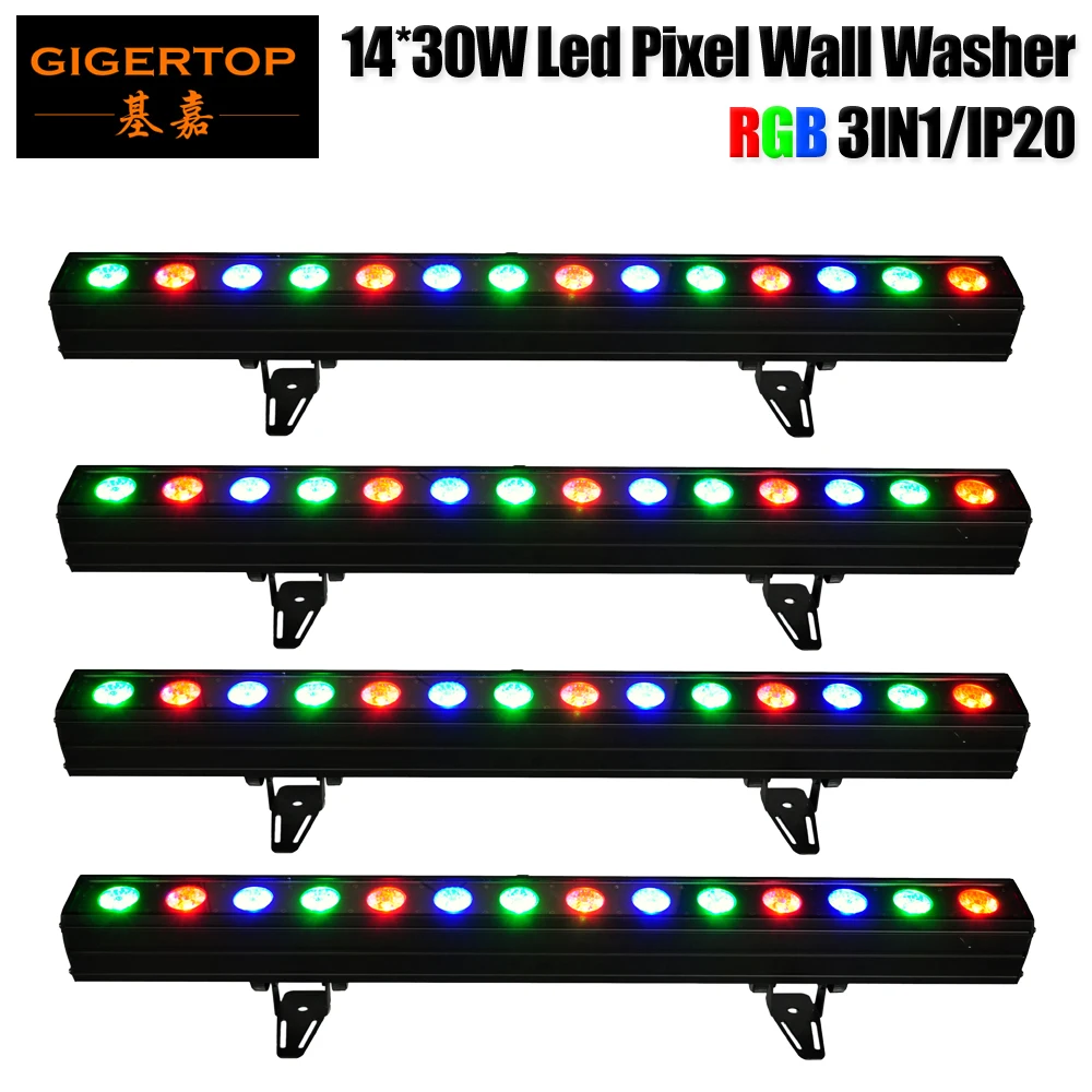 

Freeshipping 4 Unit 14x30W RGB COB Programmable Led Wall Washing Light 4 Digital Display Aluminum Body Indoor Use Only 1m Long