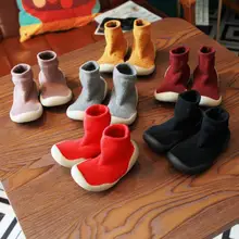 Обувь для малышей; нескользящие хлопковые толстые ботинки с мягкой подошвой; носки-тапочки; носки; 7 цветов; tz04