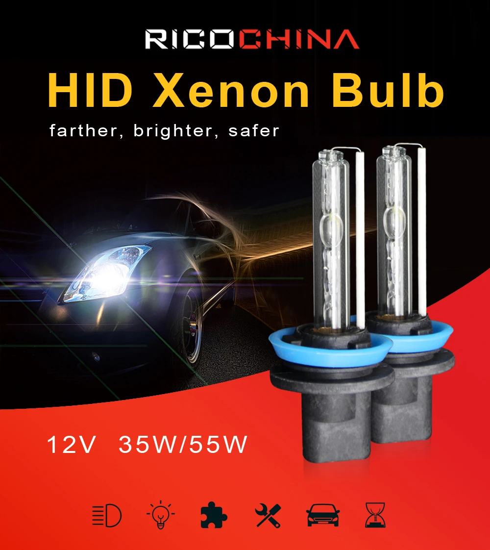 1 пара 35 Вт/55 Вт H7 HID ксеноновая лампа D2H 9012 H1 H4 H11 9005 HB3 HB4 авто фары лампы 3000K 4300K 6000K 8000K 10000K