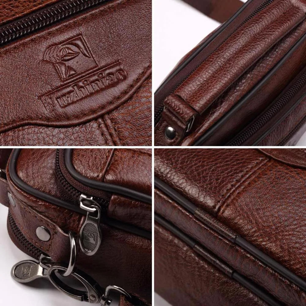 FUZHINIAO Genuine Cow Leather Messenger Bag Men Handbag Chest Crossbody Shoulder Bag Tas Business Small Male Bolsas Sac Brown FUZHINIAO Genuine Cow Leather Messenger Bag Men Handbag Chest Crossbody Shoulder Bag Tas Business Small Male Bolsas Sac Brown