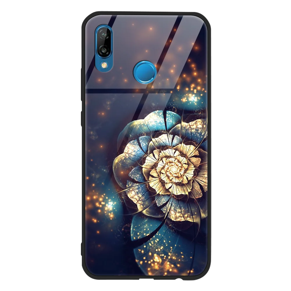 Чехол с цветочным узором для Huawei P9 P10 P20 Plus Mate 9 10 20 Pro Lite Fundas закаленное стекло Honor 8X
