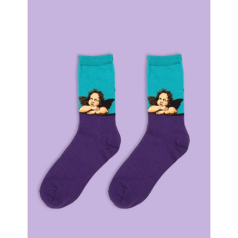 Мужские носки, Новое поступление, весенние мужские длинные носки, 1 пара, впитывающие пот, британский стиль, Мультяшные мужские модные носки для мужчин - Цвет: W469F